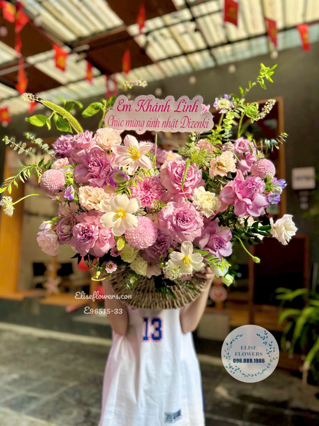 Hoa Tươi Cao Cấp | Lẵng Hoa Tone Hồng Tặng Mẹ 20/10 - Món Quà Thay Lời Yêu Thương Từ Eliseflowers