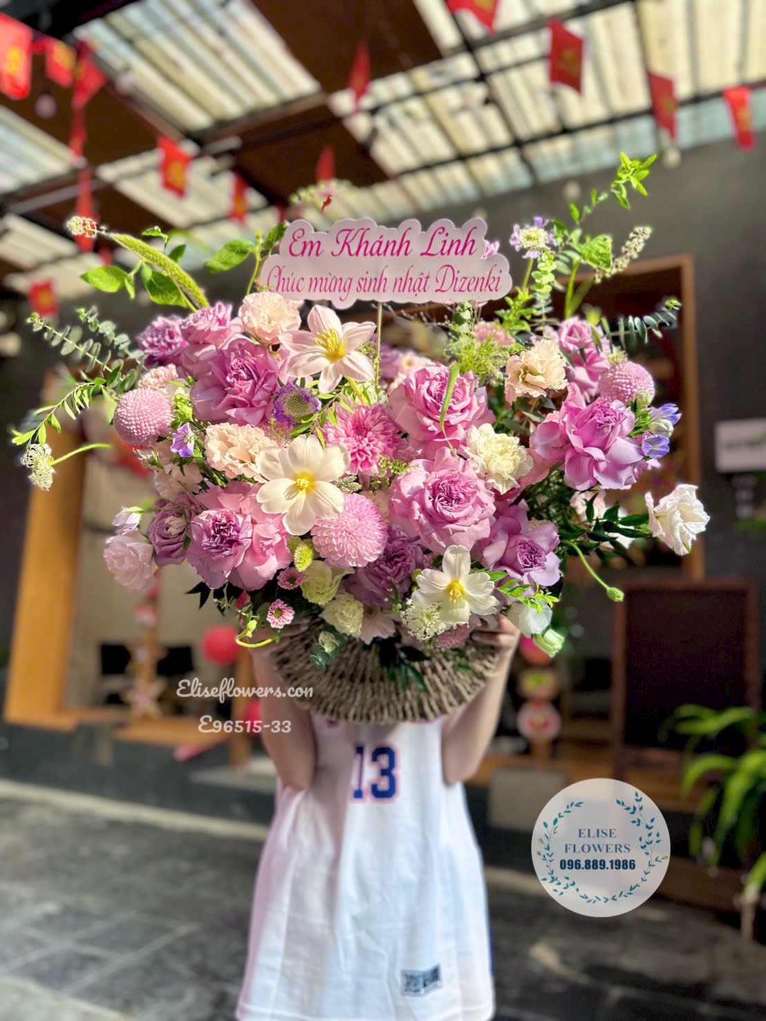 Hoa Tươi Cao Cấp | Lẵng Hoa Tone Hồng Tặng Mẹ 20/10 - Món Quà Thay Lời Yêu Thương Từ Eliseflowers