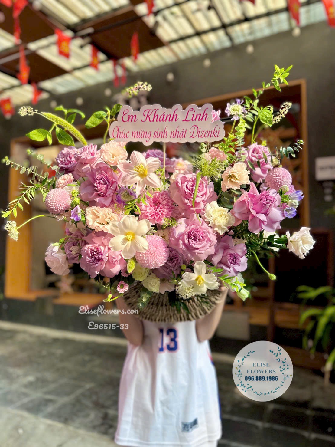 Hoa Tươi Cao Cấp | Lẵng Hoa Tone Hồng Tặng Mẹ 20/10 - Món Quà Thay Lời Yêu Thương Từ Eliseflowers