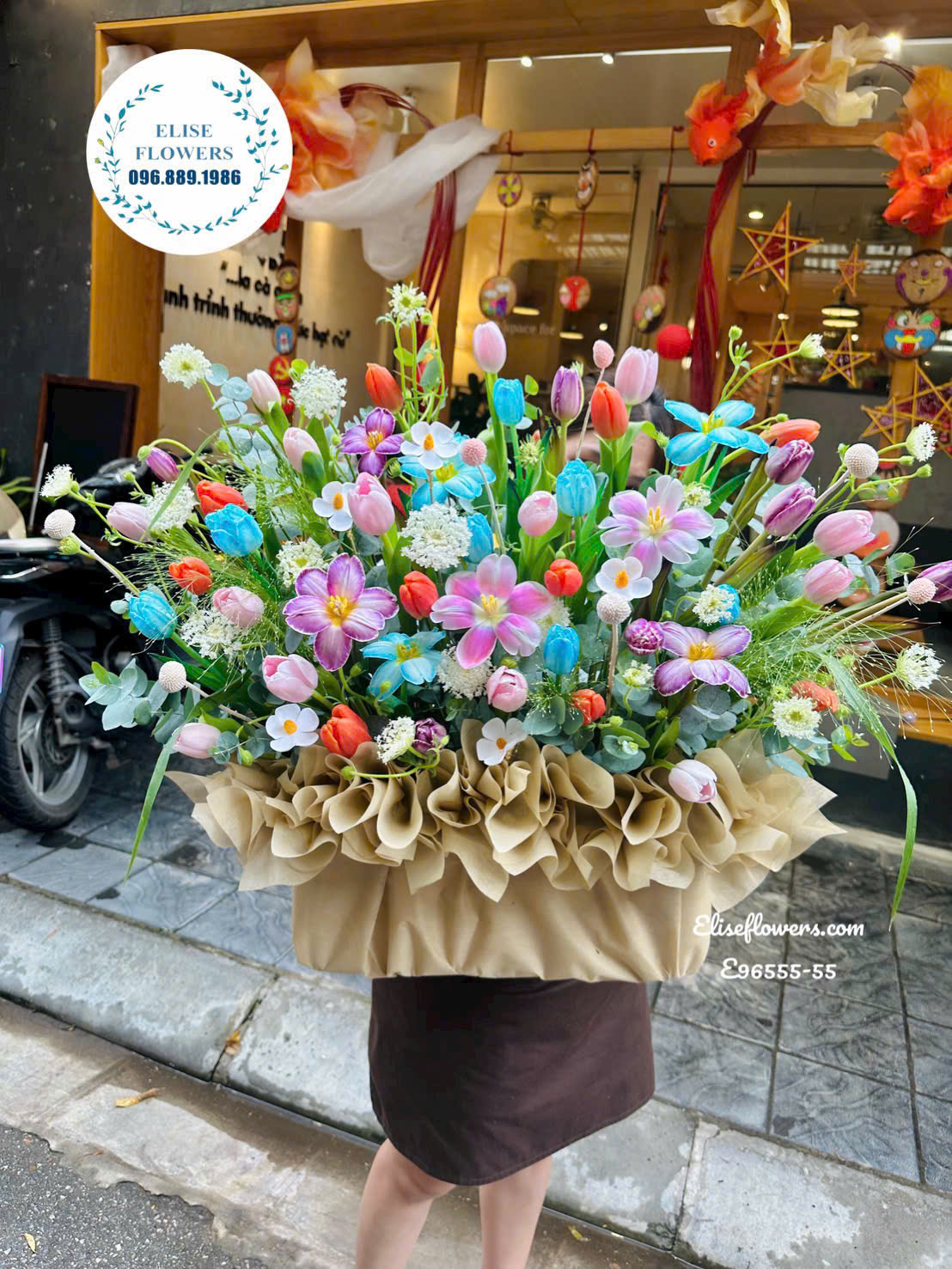 Hoa Tươi Hà Nội| Chậu Hoa Tulip Rực Rỡ | Quà Tặng Mẹ Yêu Dịp 20/10 | Eliseflowers