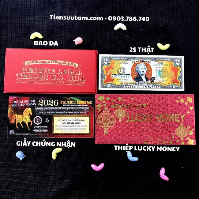 Tiền 2 USD Hình Con Ngựa 2026 – Món Quà Lì Xì Mã Đáo Thành Công Cho Năm Bính Ngọ