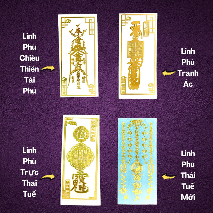 Linh Phù Dán Điện Thoại Phong Thủy May Mắn 