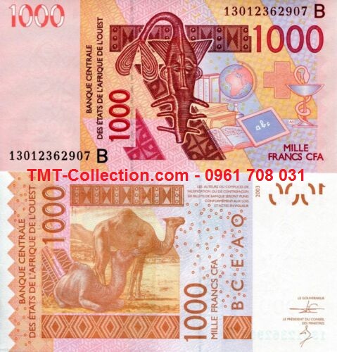 West Africa - Khu Vực Tây Phi 1000 Francs 2003 UNC