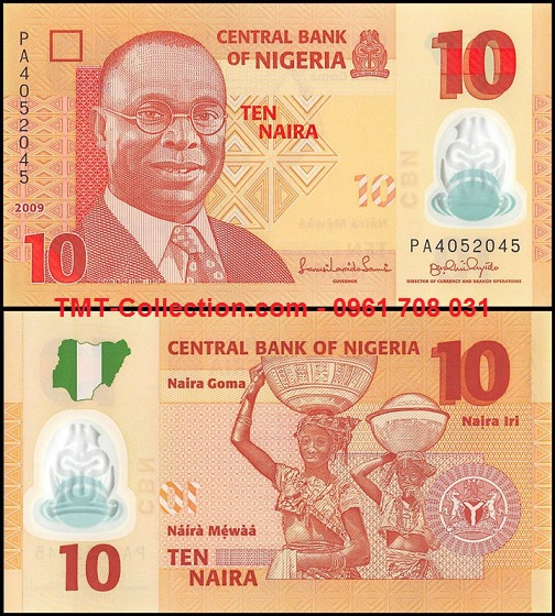 Nigeria 10 Naira 2009 UNC Polymer (tờ)