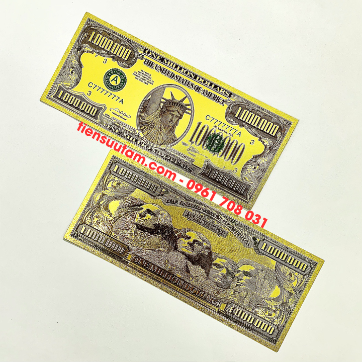 Tiền Lưu Niệm 1 Triệu USD Mạ Vàng 4 Tổng Thống Mỹ Dạ Quang