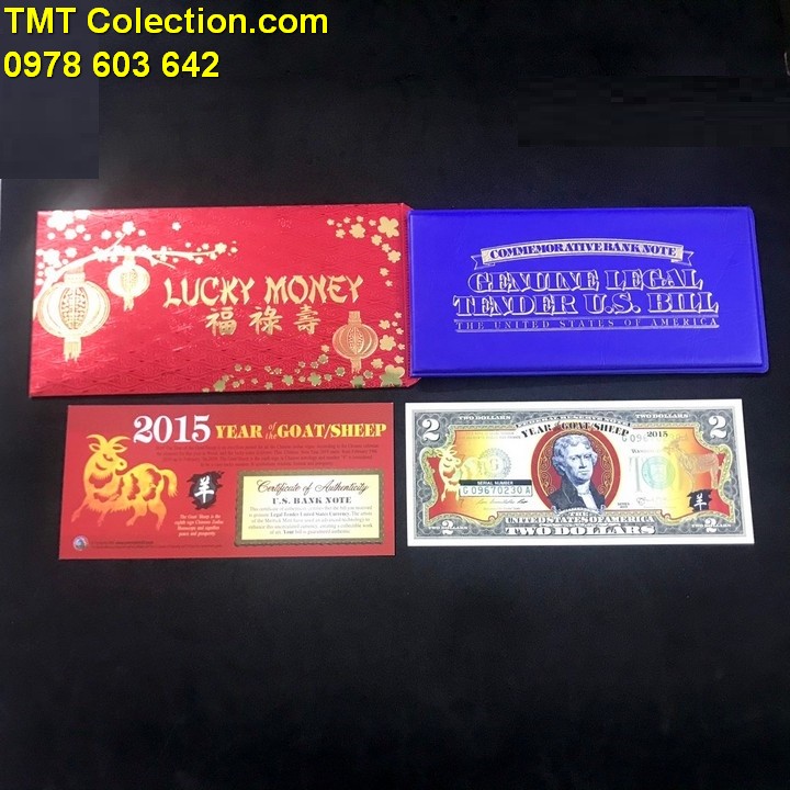 Tiền kỷ niệm 2 USD Hình Con Dê 2015 - TMT Collection.com