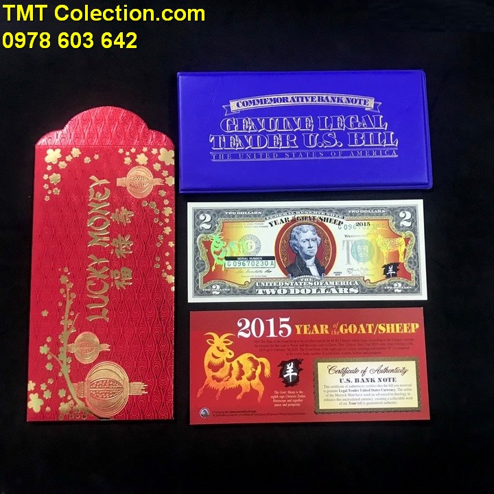 Tiền kỷ niệm 2 USD Hình Con Dê 2015 - TMT Collection.com