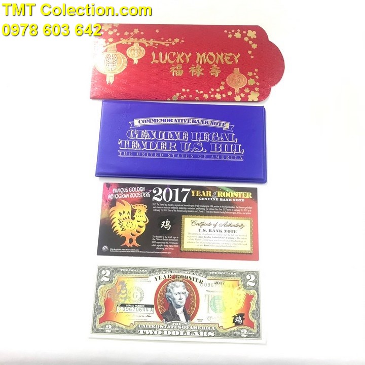 Tiền kỷ niệm 2 USD con Gà 2017 - TMT Collection.com