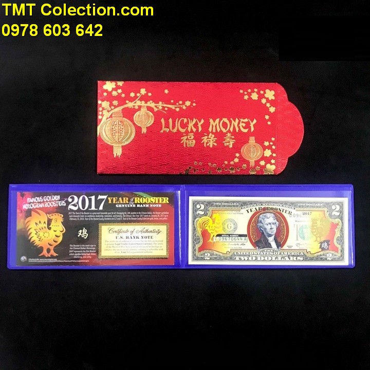 Tiền kỷ niệm 2 USD con Gà 2017 - TMT Collection.com