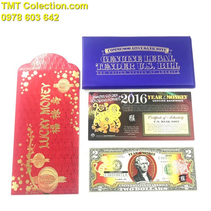 Tiền kỷ niệm 2 usd con Khỉ 2016 - TMT Collection.com