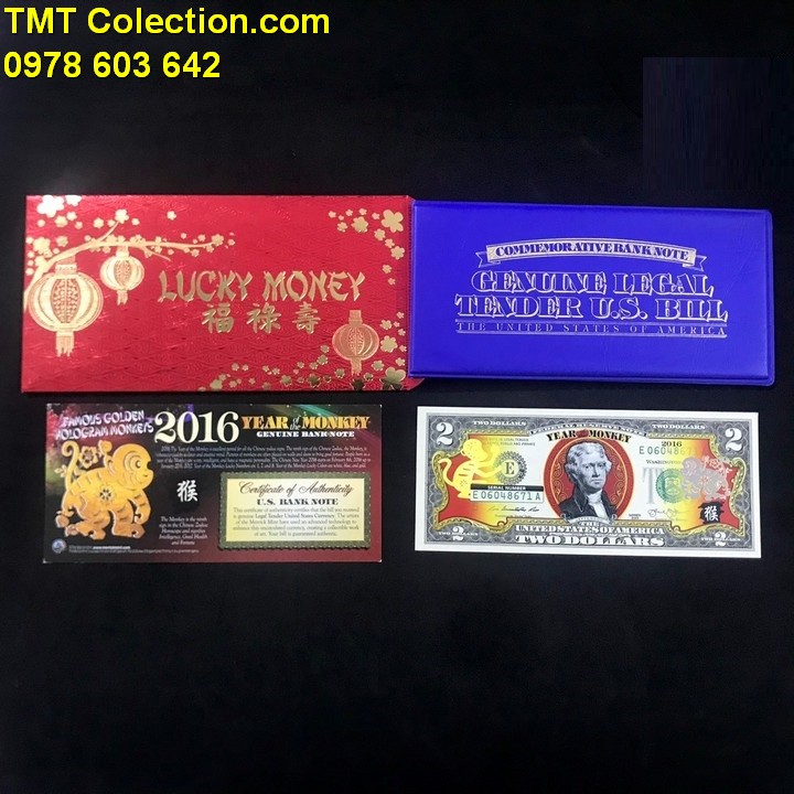 Tiền kỷ niệm 2 usd con Khỉ 2016 - TMT Collection.com