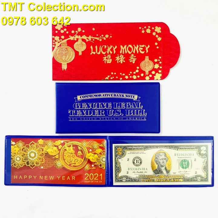 Tiền kỷ niệm 2 USD nhũ vàng 24k - TMT Collection.com