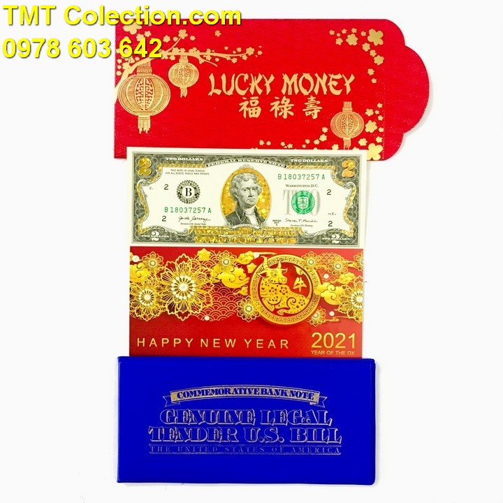 Tiền kỷ niệm 2 USD nhũ vàng 24k - TMT Collection.com