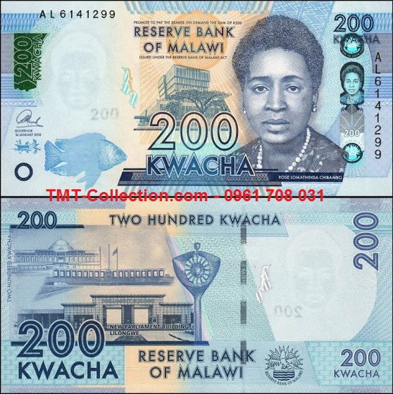 Malawi 200 Kwacha 2016 UNC (tờ)