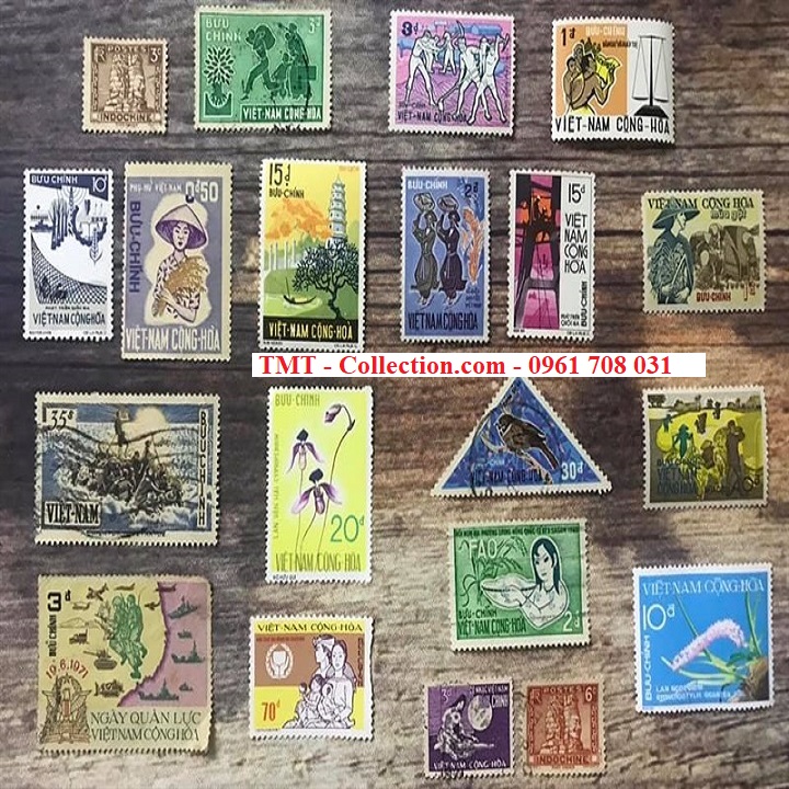 Bộ tem sưu tầm 20 tem Việt Nam xưa - TMT Collection.com
