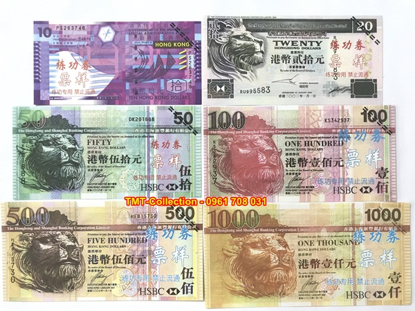 Bộ tiền play money Hong Kong 6 tờ kỷ niệm