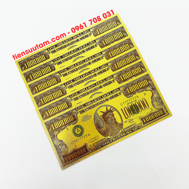 Tiền Lưu Niệm 1 Triệu USD Mạ Vàng 4 Tổng Thống Mỹ Dạ Quang