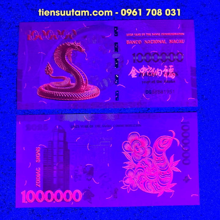 Tiền Lì Xì 1 Triệu Dola Macao Hình Con Rắn