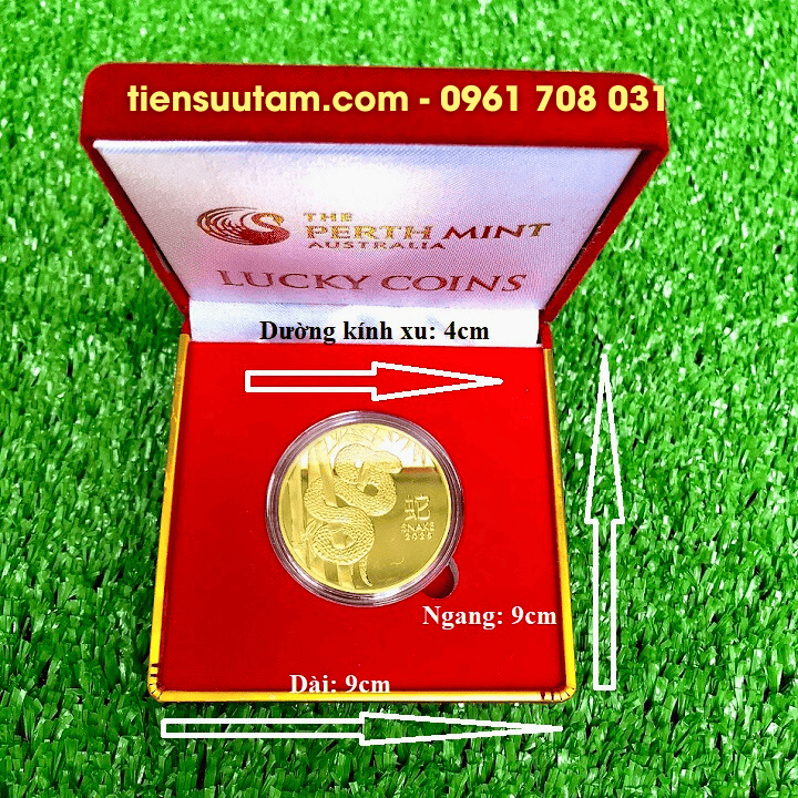 Xu Úc Hình Con Rắn Mạ Vàng Kèm Hộp Đựng Sang Trọng