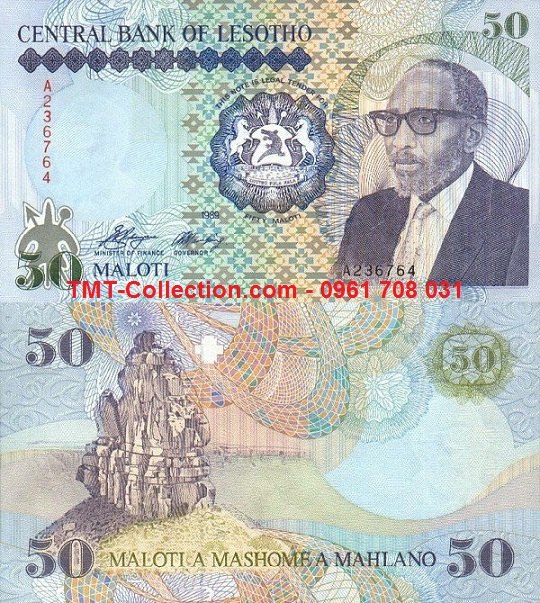 Lesotho 5 Maloti 1989 UNC (tờ)