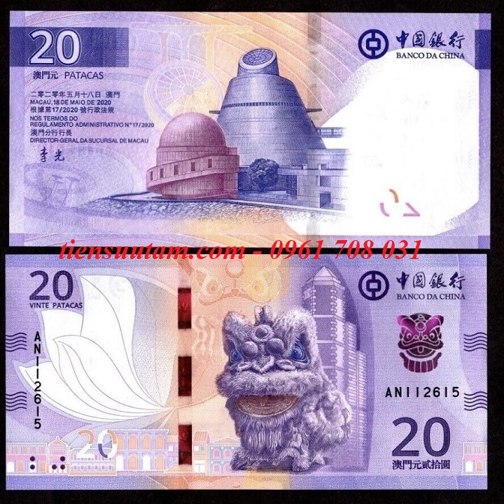 Macao 20 Patacas 2024 UNC Bank Of China