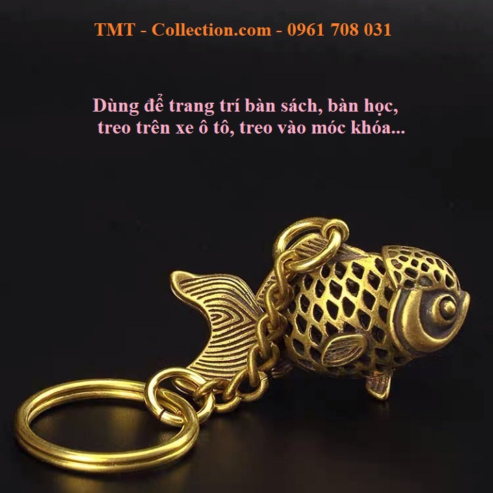 Móc khóa đồng cá chép đan lưới rồng - TMT Collection.com