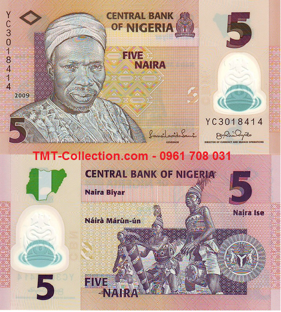 Nigeria 5 Naira 2009 UNC Polymer (tờ)