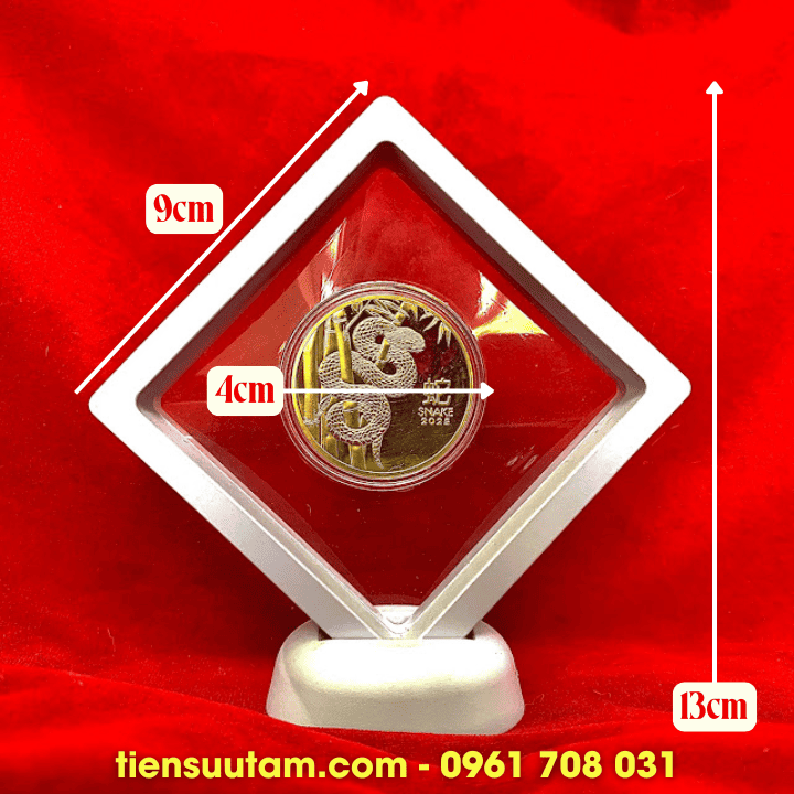 Khung Trưng Bày Xu Con Rắn Mạ Bạc