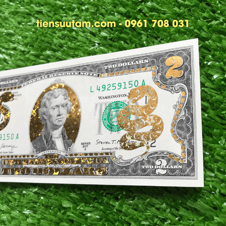 Tiền 2 USD Hình Con Rắn Mạ Vàng 2025