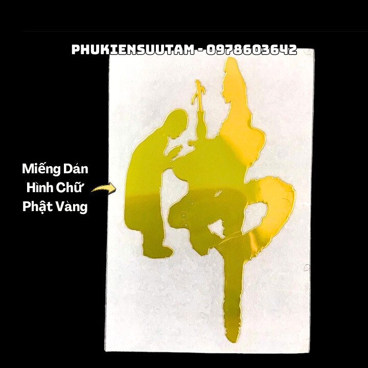 Miếng Dán Hình Chữ Phật Vàng