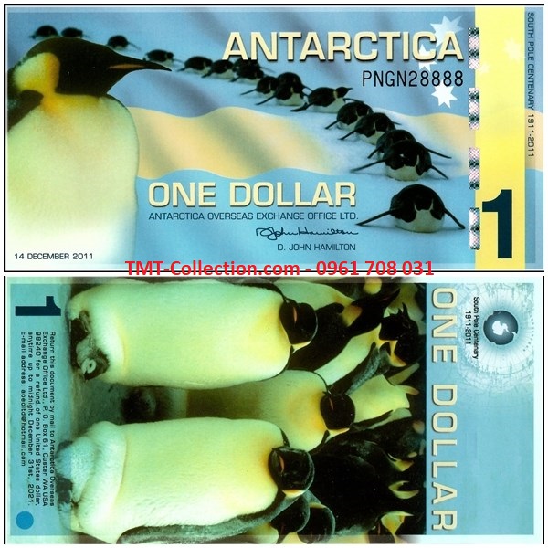 Antarctica - Nam Cực 1 dollars 2011 UNC Polymer