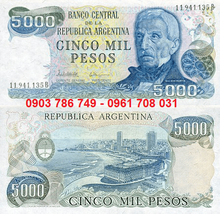 Tiền sưu tầm Argentina 5000 Pesos 1977–1983