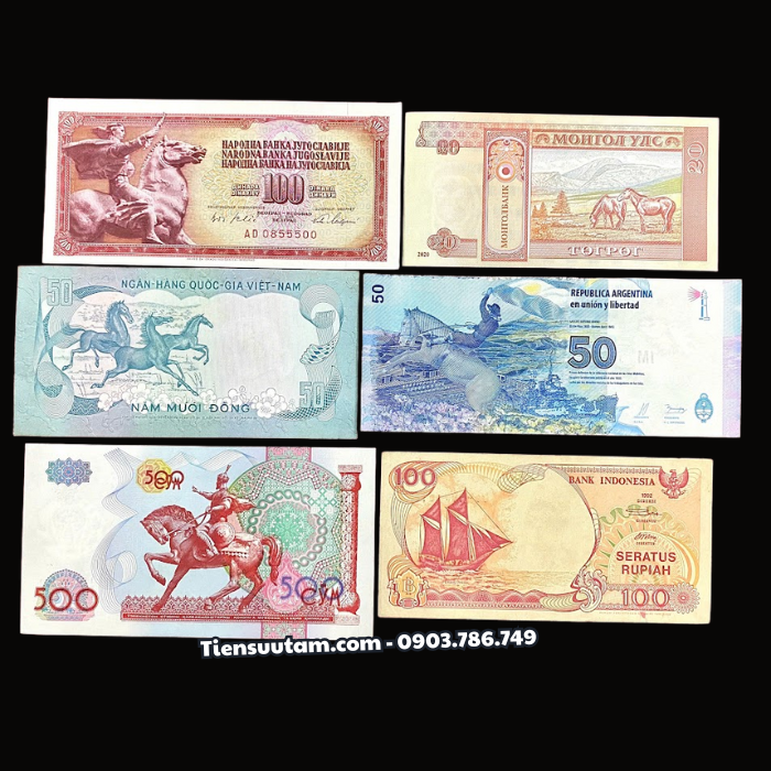 Bao Lì Xì Thần Tài Và Bao Lì Xì Đầu Lân 6 Tờ Tiền Thế Giới Mã Đáo Thành Công Thuận Buồm Xuôi Gió