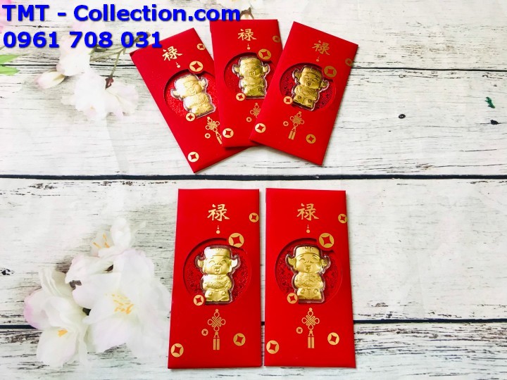 Bao lì xì Thần Tài chibi vàng - TMT Collection