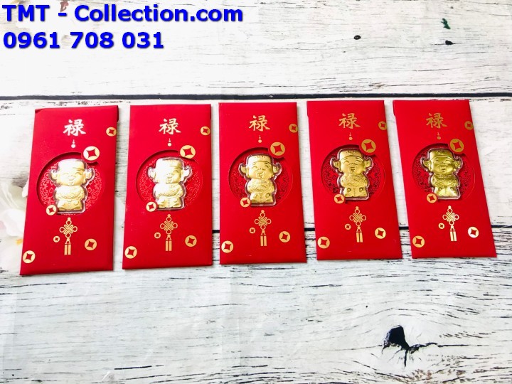 Bao lì xì Thần Tài chibi vàng - TMT Collection