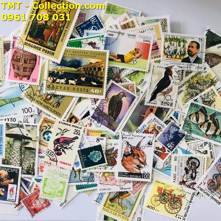 Bộ 1000 tem thế giới ít lặp lại - TMT Collection.com