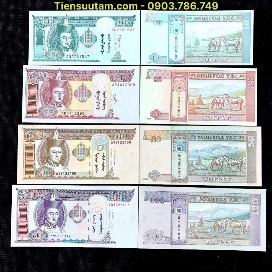 Bộ 4 Tờ Tiền Con Ngựa Mông Cổ Mã Đáo Thành Công