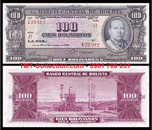 Bolivia 100 Bolivianos 1945 UNC