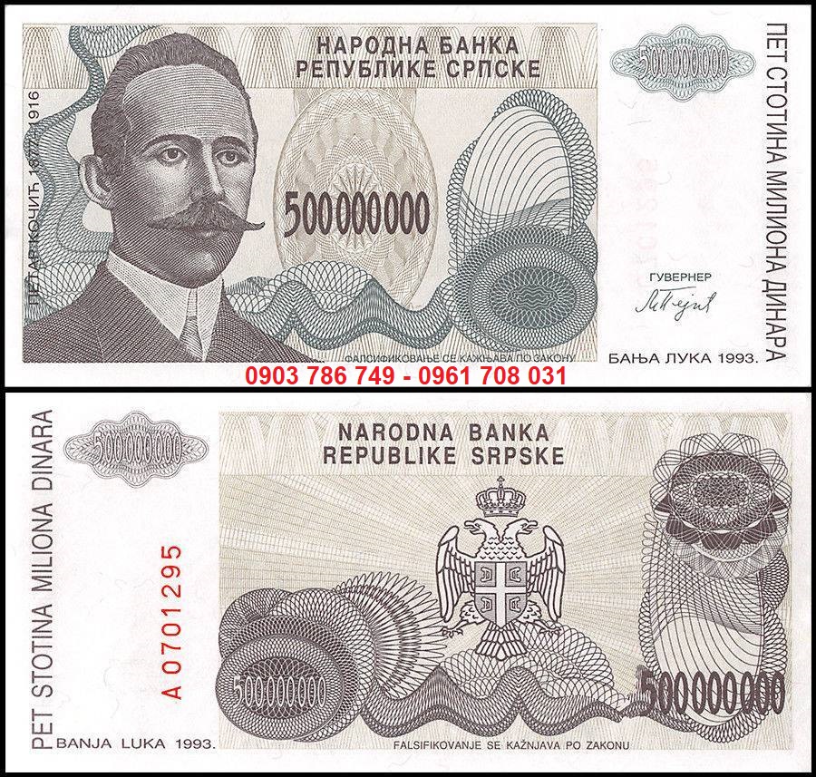 Tiền Sưu Tầm Bosnia And Herzegovina 500 Triệu Dinara 1993 