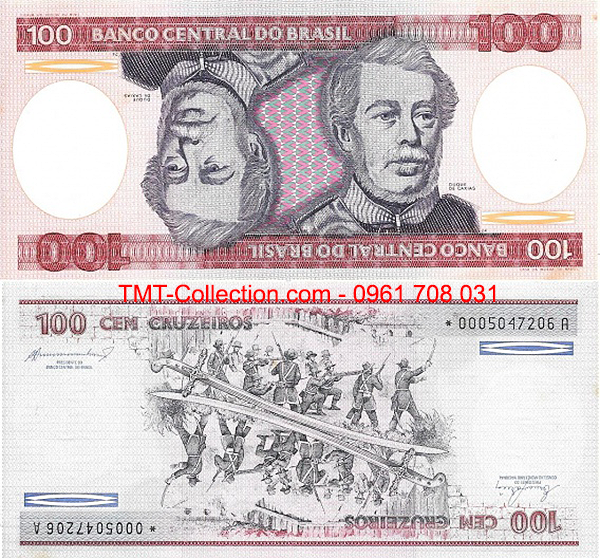 Brasil 100 Reals 1984 UNC (tờ)