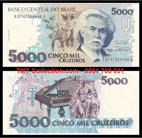 Brazil 5000 Cruzeiros 1993 UNC