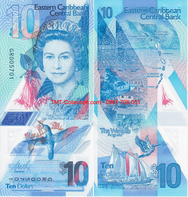Caribbean 10 Dollar 2019 UNC polyme