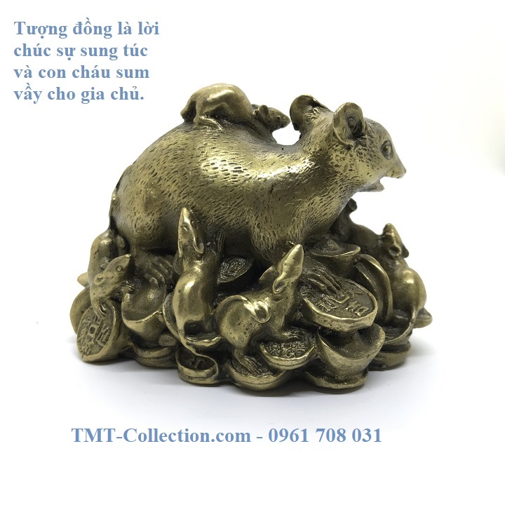 Tượng đồng bầy chuột trên đống vàng - TMT Collection