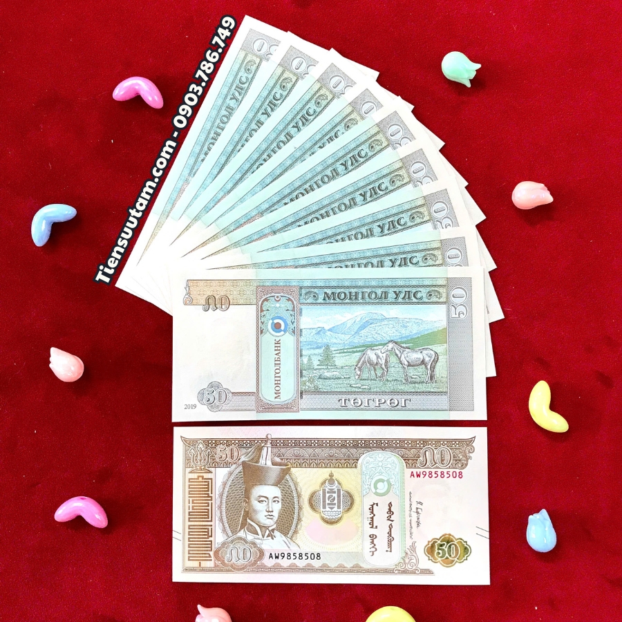 Combo 10 Tờ Tiền Ngựa Mông Cổ 50 Tugrik