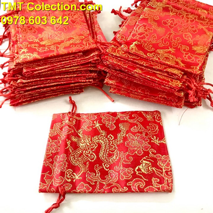 Combo 100 túi gấm long phụng size 10x13cm - TMT Collection.com