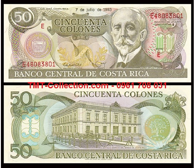 Costa Rica 50 Colones 1993 UNC