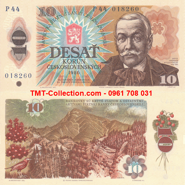 CZECHOSLOVAKIA - Tiệp Khắc 10 Korun 1986 UNC