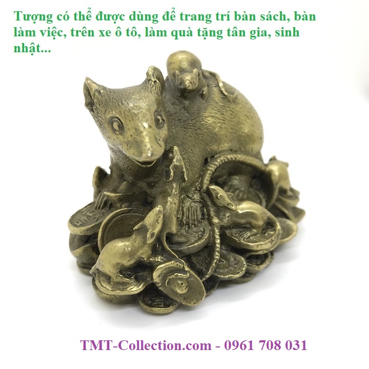 Tượng đồng bầy chuột trên đống vàng - TMT Collection