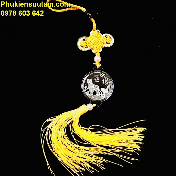 Dây Treo Ô Tô Xu Úc Hình Con Cọp Mạ Bạc - Phukiensuutam.com