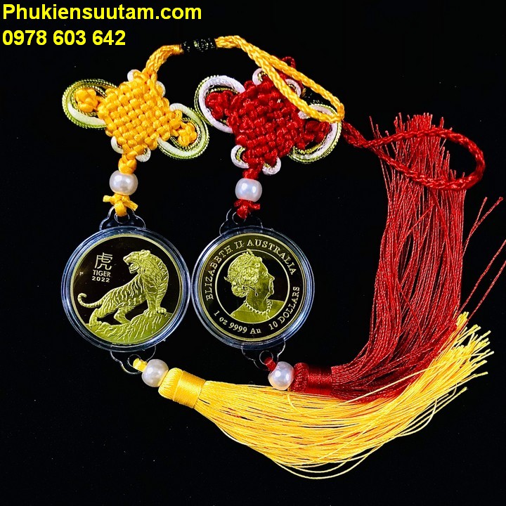 Dây Treo Ô Tô Xu Úc Hình Con Cọp Mạ Vàng - Phukiensuutam.com